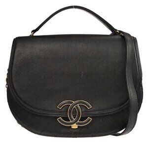 Chanel Black Calfskin Coco Curve 2way Shoulder Handbag 126564